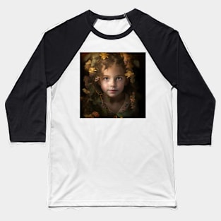 A Young Child Surrounded by A Garland of Flowers Baseball T-Shirt